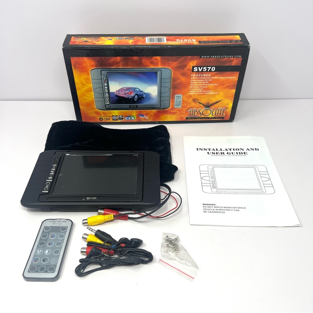 Absolute SV570 5.6” TFT LCD Screen W/ Remote For Sun Visor / Headrest New NOS